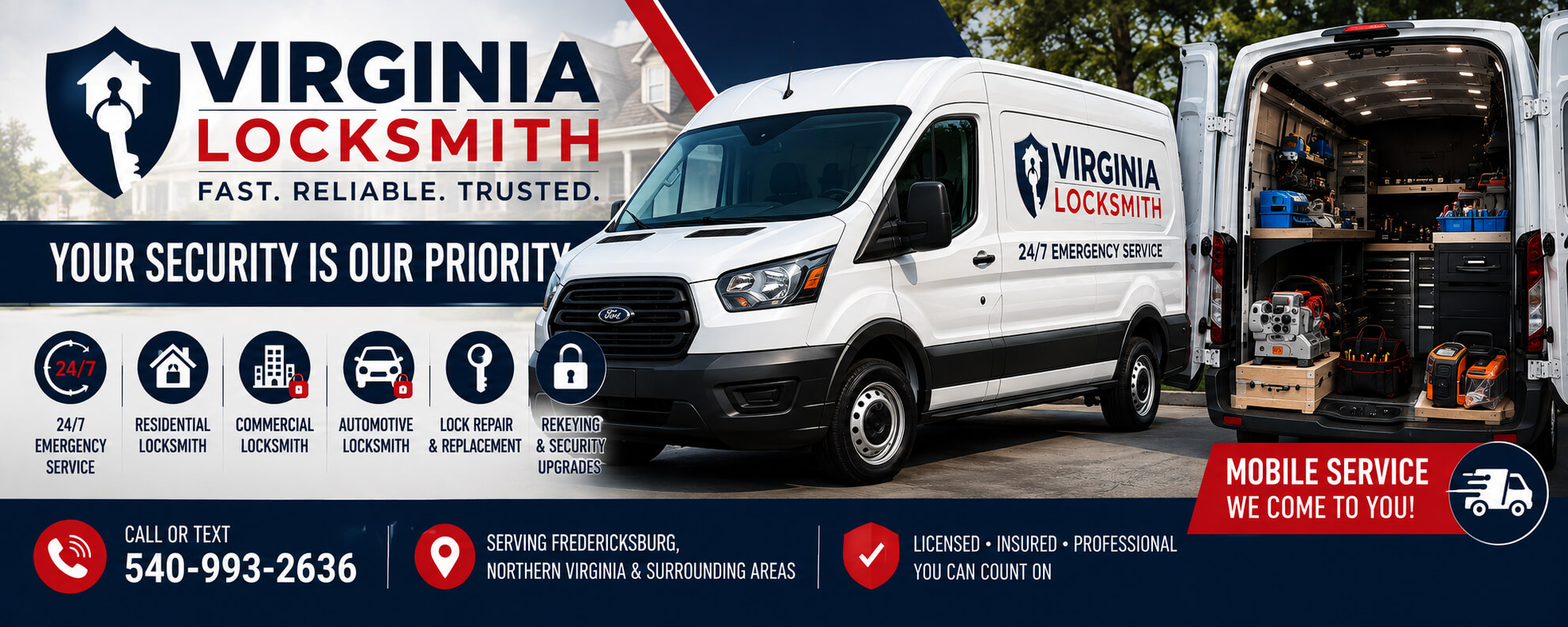 Virginia Locksmith mobile locksmith services in Fredericksburg VA